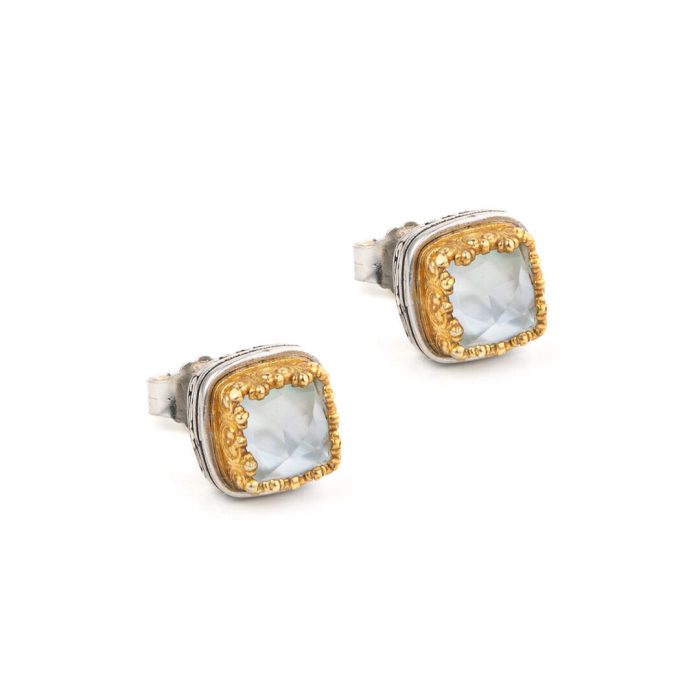Gerochristo - Iris stud earrings with Turquoise Copper - Image 3