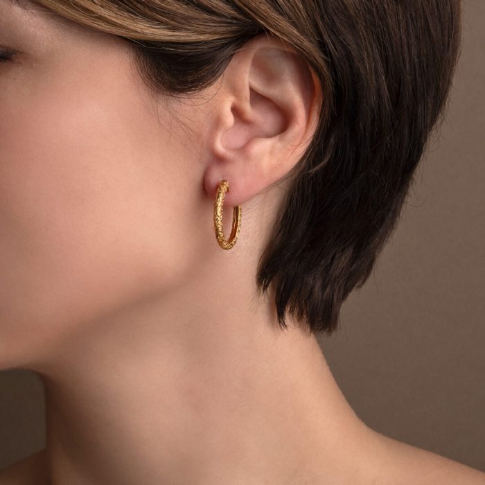 Small Hoop earrings in Gold plated silver 925 - Image 2