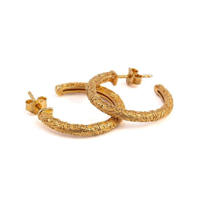 Small Hoop earrings in Gold plated silver 925 - Image 3