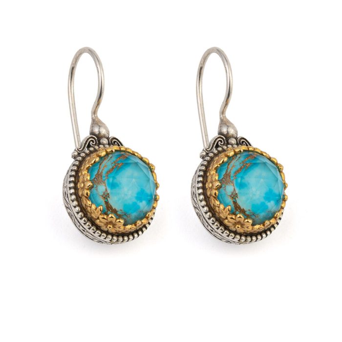 Gerochristo - Dione round earrings in Sterling silver with Gemstones - Image 2