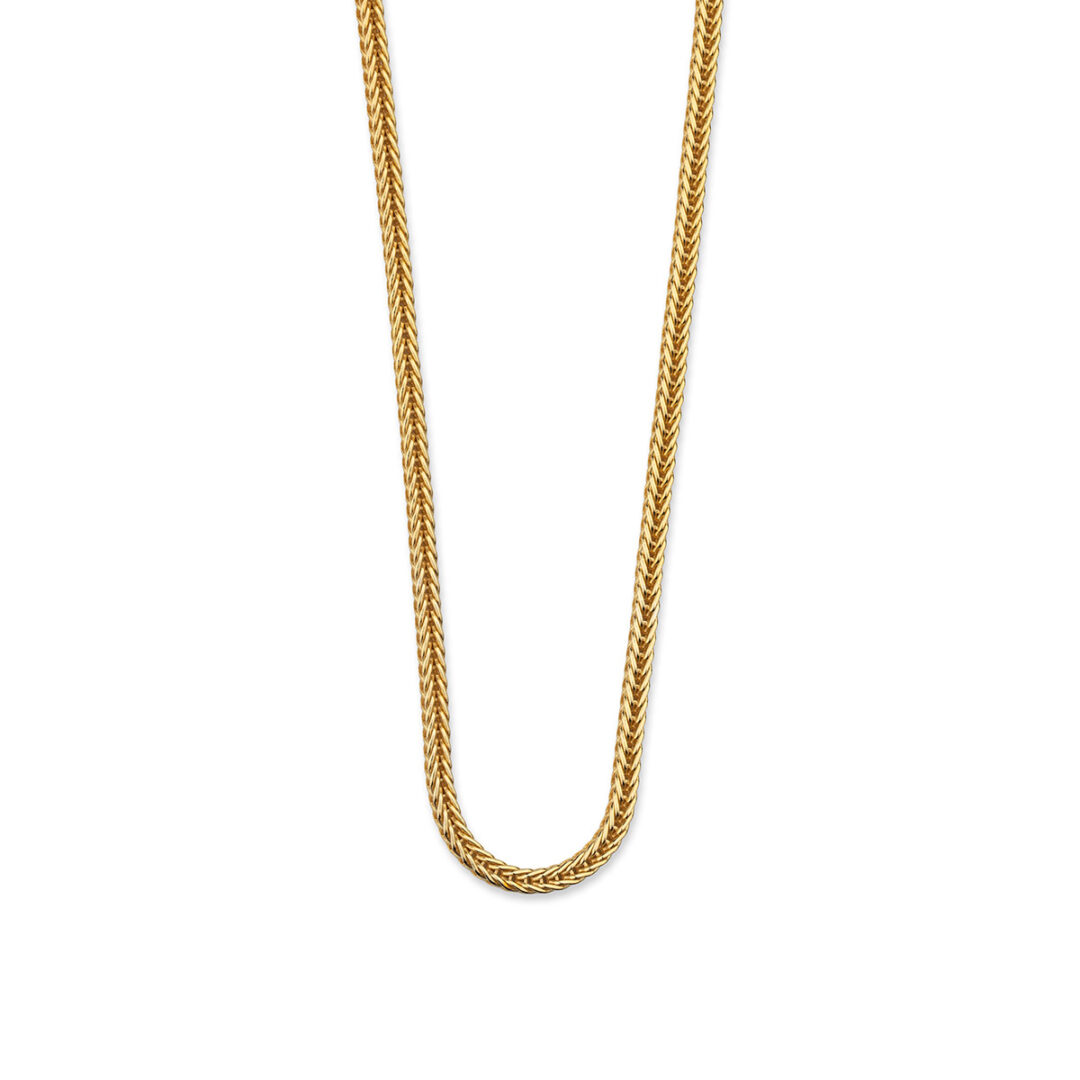 PA-AL-06881010|PA-AL-06881010b|Greek-Roots-Packaging Wheat Chain - 925 Sterling Silver Gold Plated - Image 1