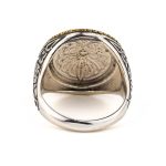 Ram's Head Coin Ring in Sterling Silver and Gold Plated - Image 3