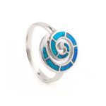 Spiral Ring – 925 Sterling Silver with Opal - Image 3