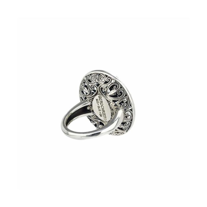 Gerochristo - Kallisto Oval Ring in oxidized silver - Image 4