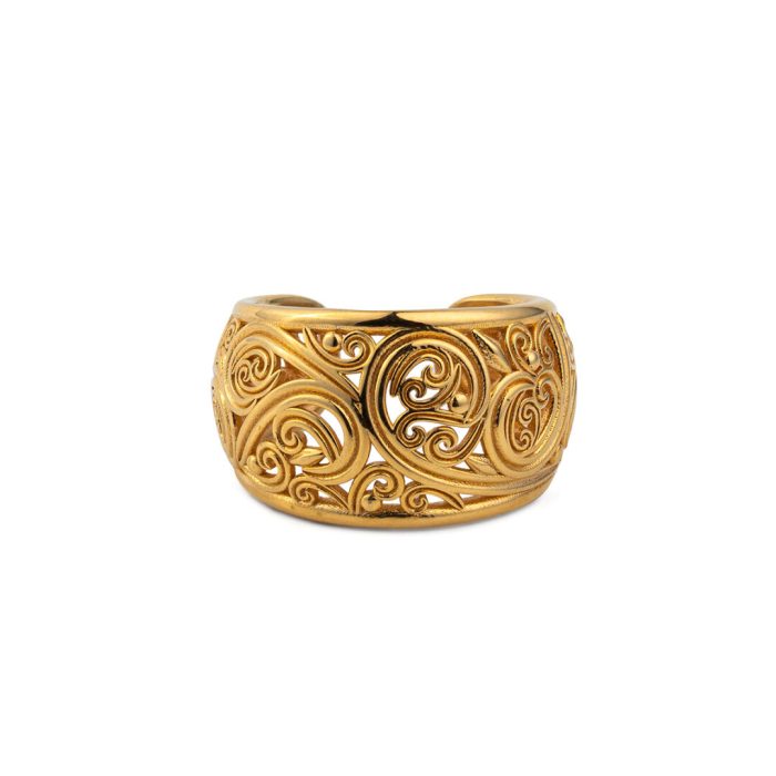 Gerochristo – Byzantine Ring in Sterling Silver and Gold Plated - Image 1