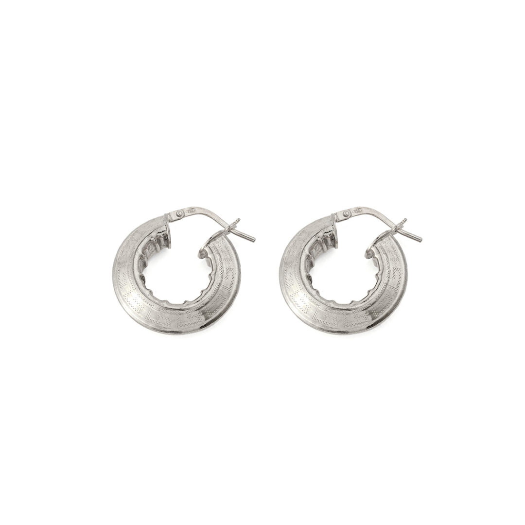 RO-SK-08707007b Chunky Meander Hoop Earrings – 925 Sterling Silver and Gold Plated - Image 4