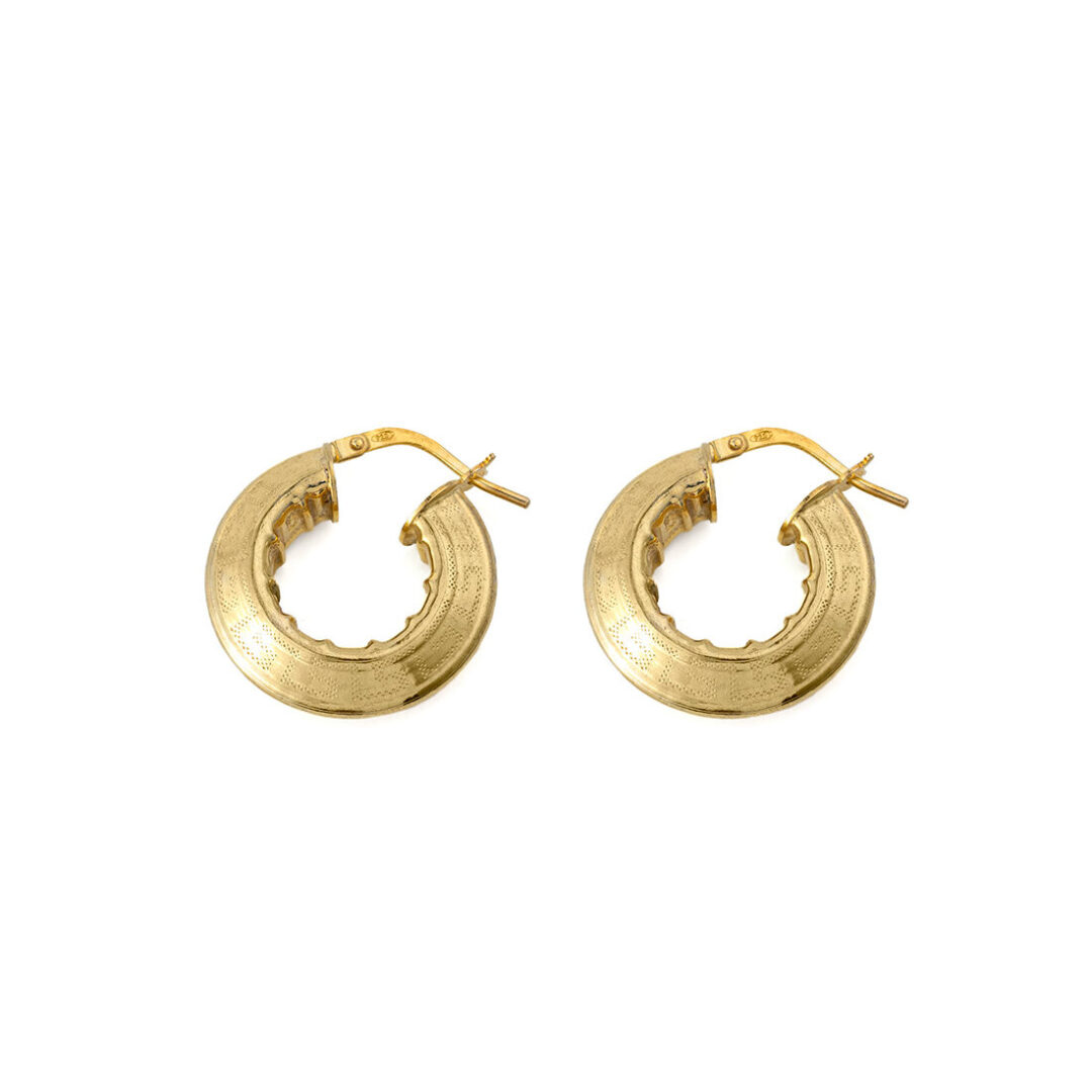 RO-SK-08710007 Chunky Meander Hoop Earrings