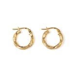 Meander Twisted Hoop Earrings - 14K Gold