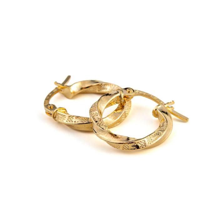 Meander Twisted Hoop Earrings - 14K Gold - Image 4
