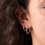 Meander Twisted Hoop Earrings - 14K Gold - Image 2