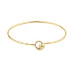 Μίνιμαλ Βραχιόλι Bangle με Κύκλο - Ασήμι 925 Επιχρυσωμένο