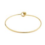 Μίνιμαλ Βραχιόλι Bangle με Κύκλο - Ασήμι 925 Επιχρυσωμένο - Image 3