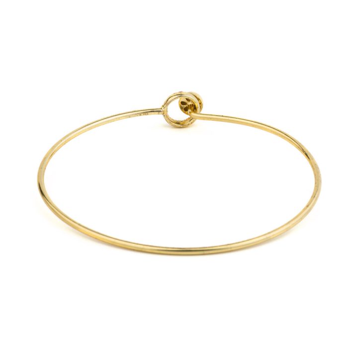 Μίνιμαλ Βραχιόλι Bangle με Κύκλο - Ασήμι 925 Επιχρυσωμένο - Image 3
