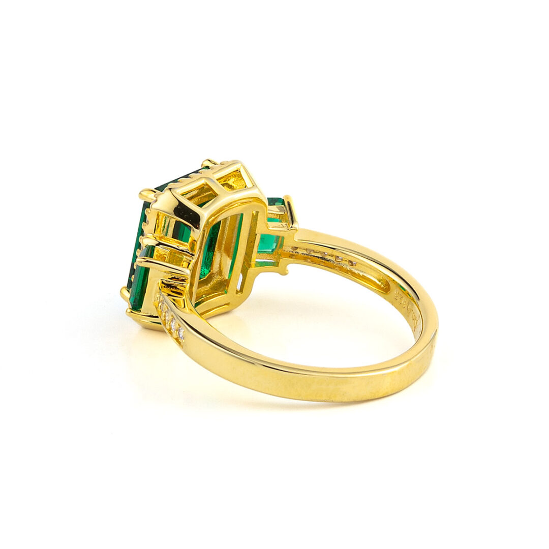 SI-R-06195024b Green Cubic Zirconia Ring - Image 3