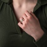 Greek Key Lace Ring with Zircon - Image 2