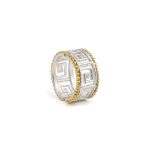 Greek Key Lace Ring - 925 Sterling Silver and Gold Plated - Image 3