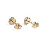 Round Opal Stud Earrings - 9K Gold - Image 4