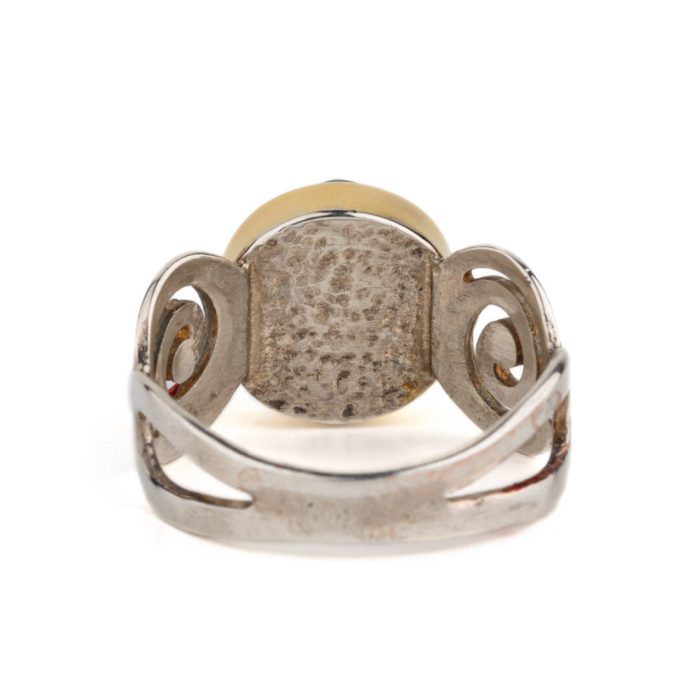 Amazonite Ring Spiral Ring - 18K Gold and 925 Sterling Silver - Image 4