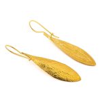 Olive Leaf Gold Plated Earrings - Image 4