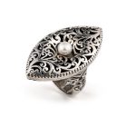 Δαχτυλίδι Βυζαντινό με Πέρλα από Ασήμι 925 - Yianni Jewelry - Image 3