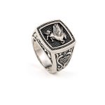 Pegasus Signet Ring Sterling Silver - Yianni Jewelry - Image 3