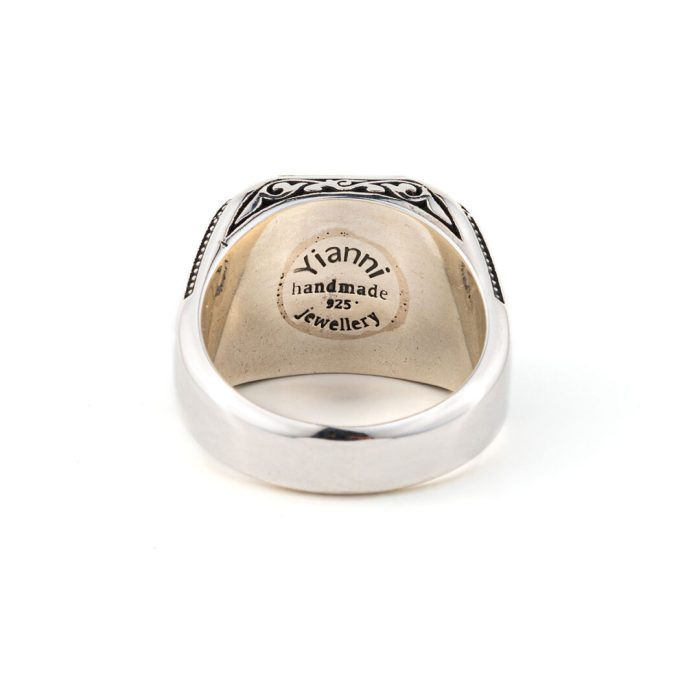 Black Onyx Ring Sterling Silver - Yianni Jewelry - Image 2
