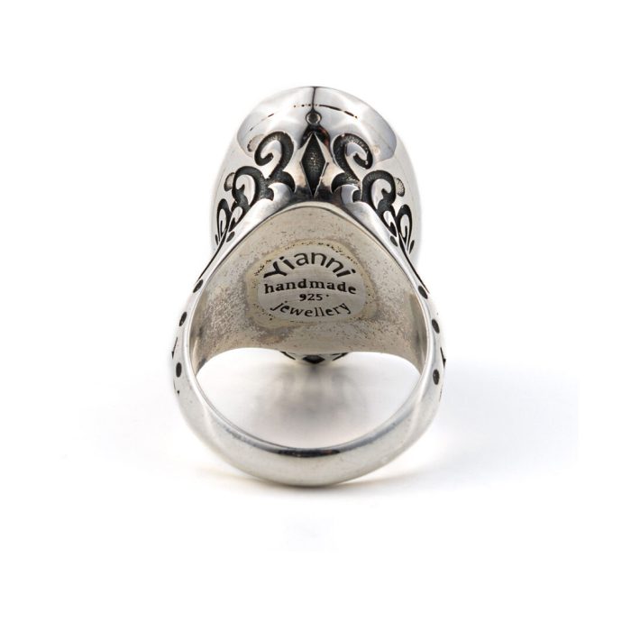 Oval Cross Ring Sterling Silver- Yianni Jewelry - Image 2