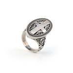 Oval Cross Ring Sterling Silver- Yianni Jewelry - Image 3