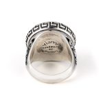 Greek Meander Floral Embossed Ring with Lapis - Sterling Silver Yianni Jewelry - Image 3