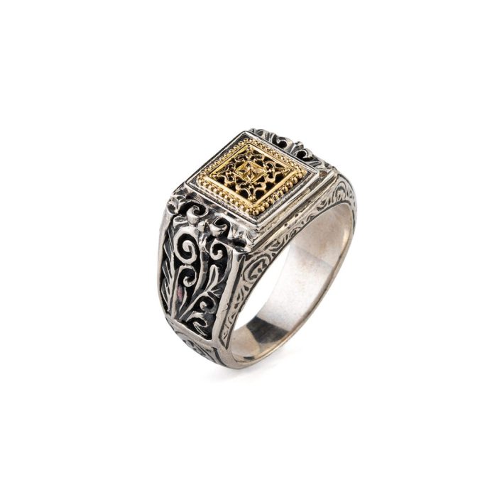 Byzantine ring in 18K Gold and sterling silver - Image 2