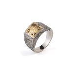 Monastiraki men Ring in 18K Gold and Sterling Silver - Image 2