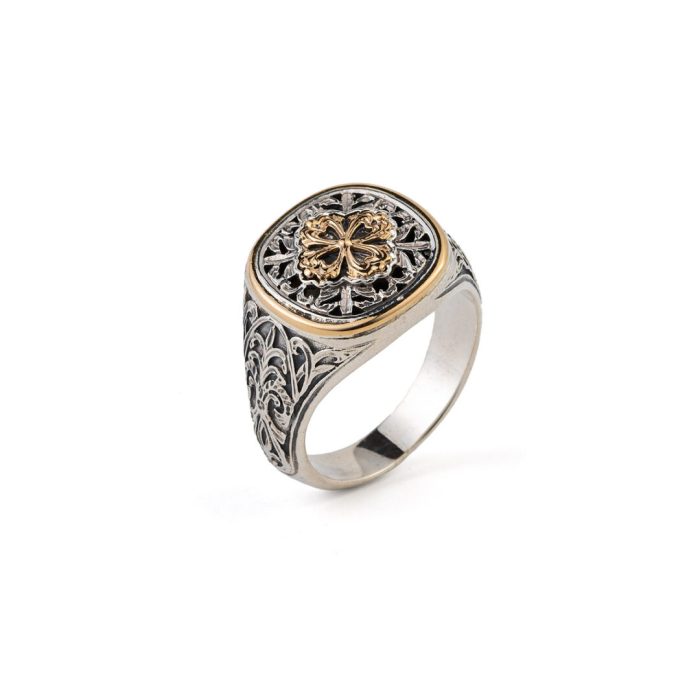 Byzantine ring in 18K Gold and Sterling Silver - Image 2