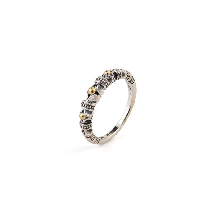 Kassandra Band ring in sterling silver with 18K Gold details - Image 2