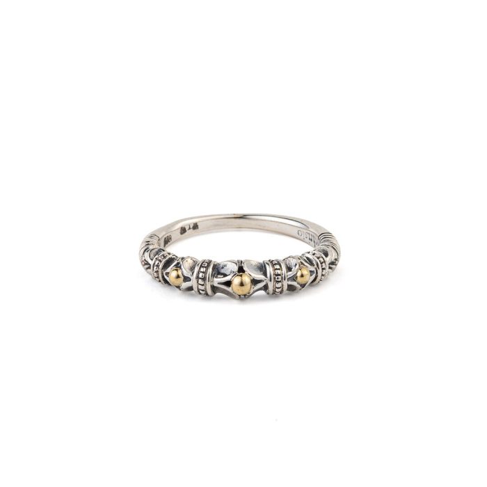 Kassandra Band ring in sterling silver with 18K Gold details - Image 1