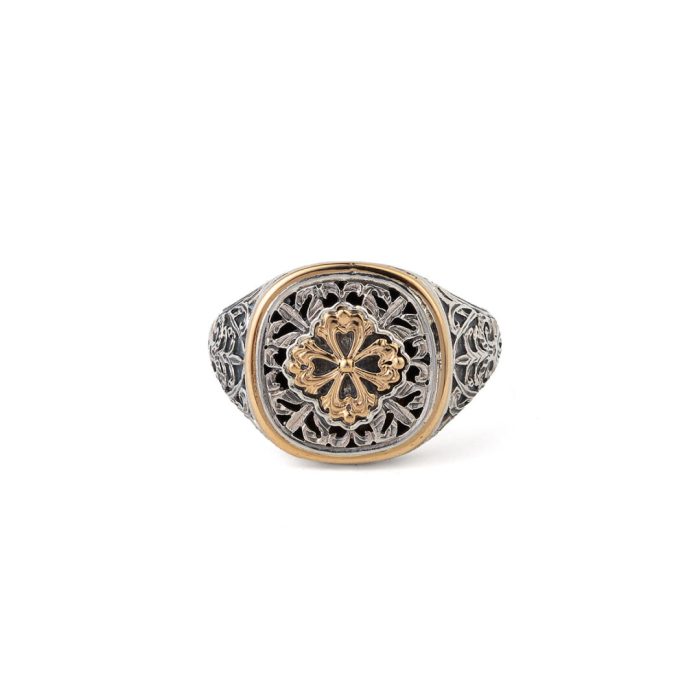 Byzantine ring in 18K Gold and Sterling Silver - Image 1