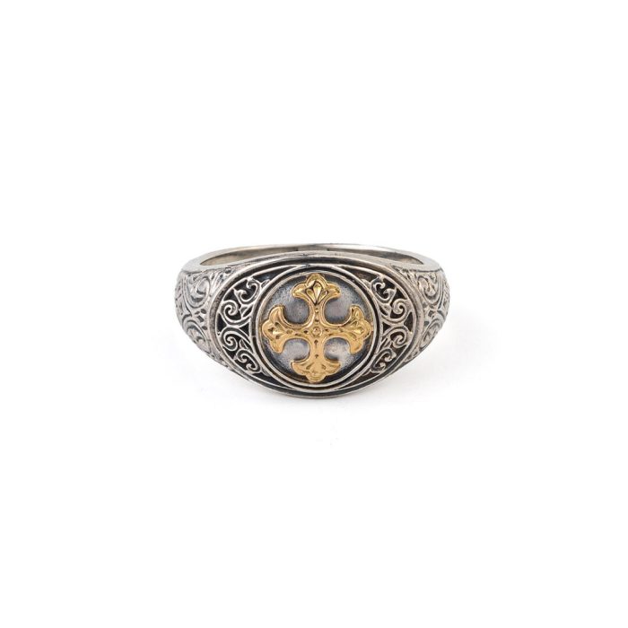 Symbol Ring in 18K Gold and Sterling Silver - Image 1