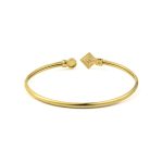 Greek Key Cuff Bracelet with Stone - 925 Sterling Silver - Image 2