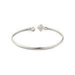 Greek Key Cuff Bracelet with Stone - 925 Sterling Silver - Image 8