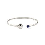 Spiral Cuff Bracelet with Stone - 925 Sterling Silver - Image 4