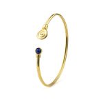 Spiral Cuff Bracelet with Stone - 925 Sterling Silver - Image 13