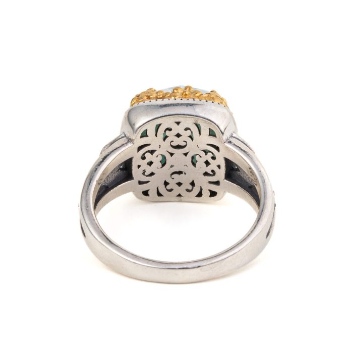 Gerochristo - Dione square ring in sterling silver with Amazonite - Image 2