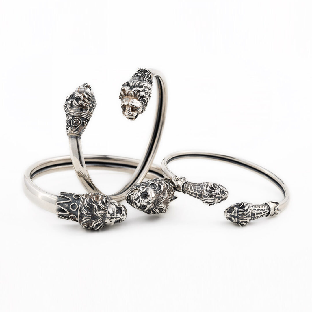 ΜΙ-Β-1106f-1 Silver Lion's Head Cuff Bracelet - Image 7