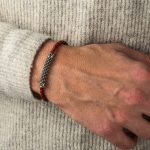 Sterling Silver Leather Sea Urchin Bracelet - Image 4