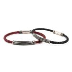 Sterling Silver Leather Sea Urchin Bracelet - Image 5