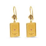 Byzantine Floral Rectangle Earrings - Image 3