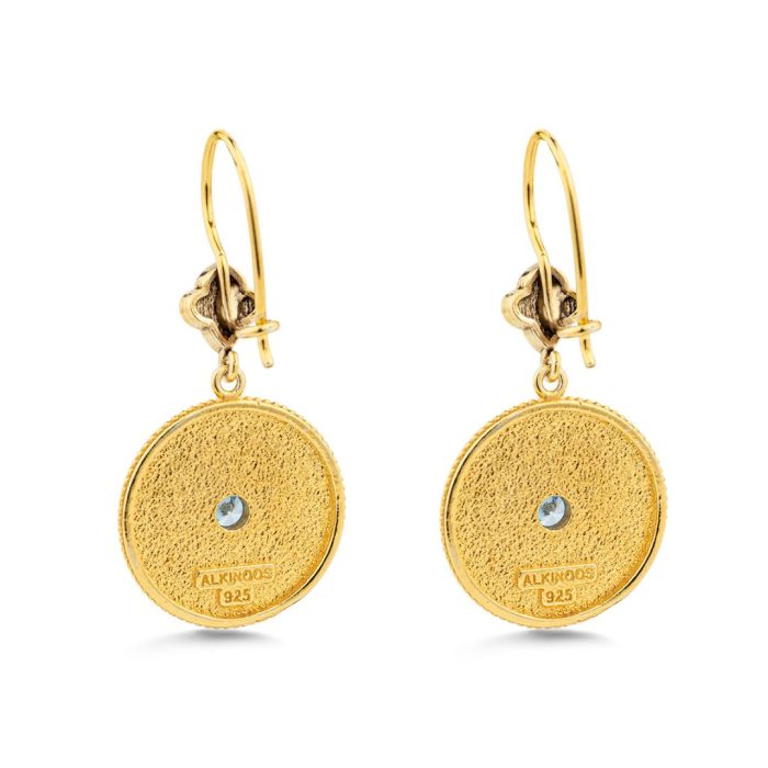 Byzantine Round Earrings with Zircon - Image 3