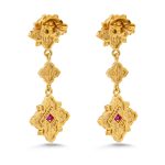 Byzantine Floral Drop Earrings with Zircon - Image 3