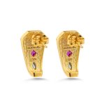 Byzantine Stud Earrings with Multicolored Zircon Stones - Image 3
