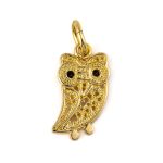 Wisdom Owl Filigree Pendant - 14K Gold with Zircon (Copy) - Image 3