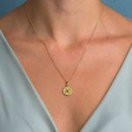 Byzantine Circle Pendant with Zircons in 925 Sterling Silver Gold Plated - Image 2